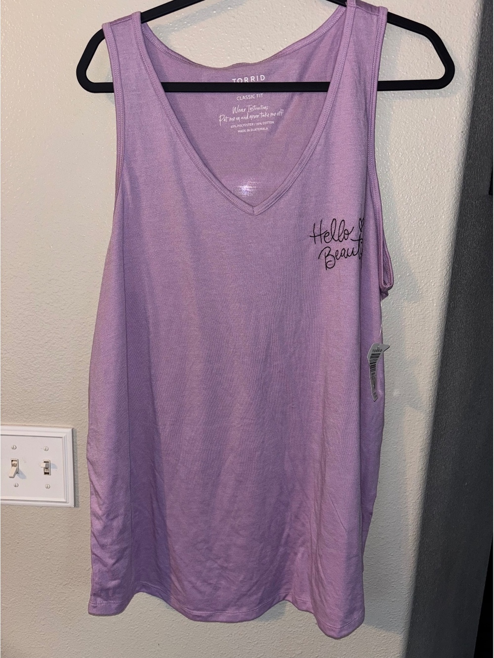 Torrid Hello Beautiful Purple Graphic Tank Top Plus Size 3 / 3X NWT